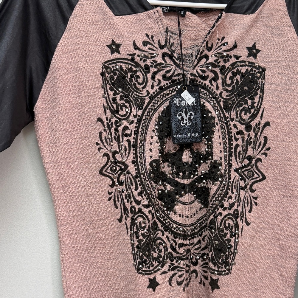 Vocal Pink and Black Ornate Graphic Tee